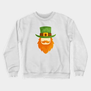 Leprechaun Face with Red Beard Crewneck Sweatshirt